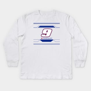 Chase Elliott #9 2023 NASCAR Design Kids Long Sleeve T-Shirt